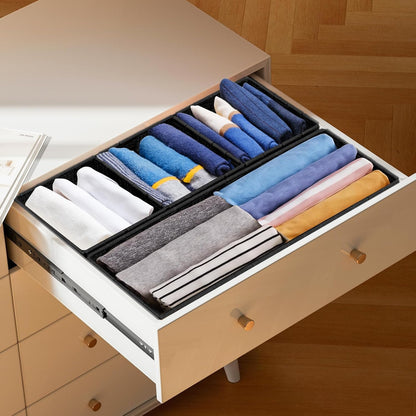 Set of 7 Nested Woven Cube Baskets, Drawer Organizers in Multi-sizes