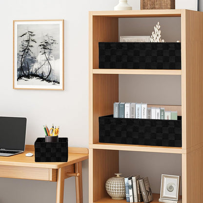 Set of 7 Nested Woven Cube Baskets, Drawer Organizers in Multi-sizes