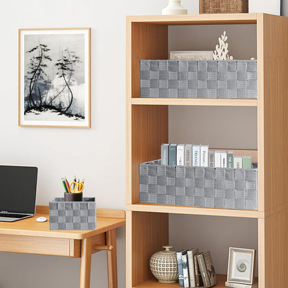 Set of 7 Nested Woven Cube Baskets, Drawer Organizers in Multi-sizes