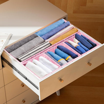 Set of 7 Nested Woven Cube Baskets, Drawer Organizers in Multi-sizes