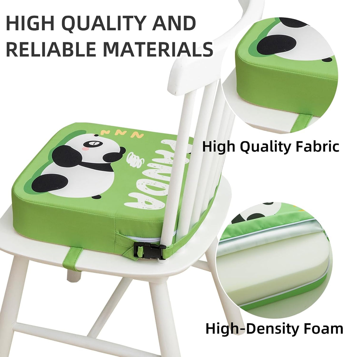 Toddler Booster Seat for Dining Table, Portable Kids Booster Seat with Safety Buckles Portable Increasing Booster Cushion with Non-Slip Bottom (Blue Dinosaur)