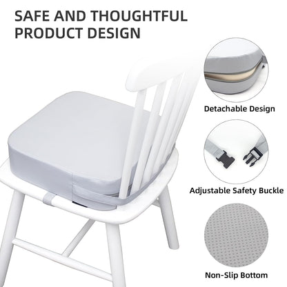 Toddler Booster Seat for Dining Table, Portable Kids Booster Seat with Safety Buckles Portable Increasing Booster Cushion with Non-Slip Bottom (Blue Dinosaur)