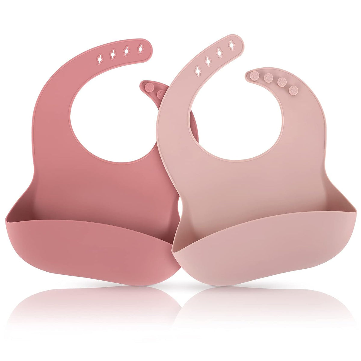 Silicone Baby Bibs for Babies & Toddlers | Adjustable Silicone Bibs Set of 2