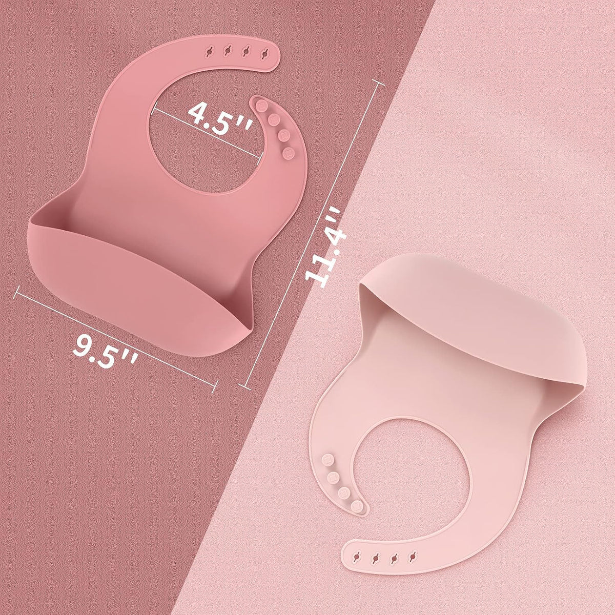 Silicone Baby Bibs for Babies & Toddlers | Adjustable Silicone Bibs Set of 2