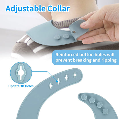 Silicone Baby Bibs for Babies & Toddlers | Adjustable Silicone Bibs Set of 2