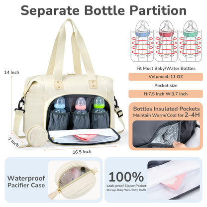 Diaper Bag Tote, Baby Bags with Pacifier Case Green