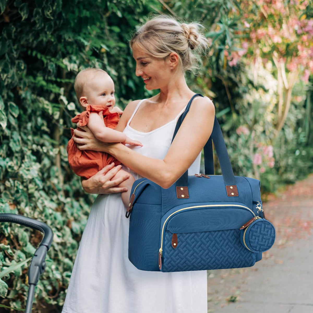 Diaper Bag Tote, Baby Bags with Pacifier Case Green