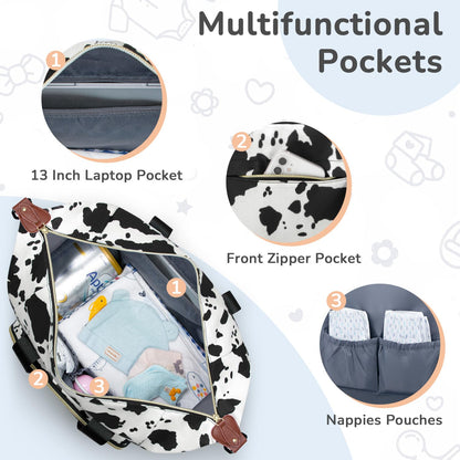 Diaper Bag Tote, Baby Bags with Pacifier Case Green