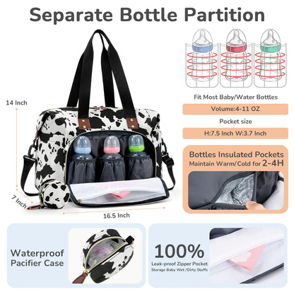 Diaper Bag Tote, Baby Bags with Pacifier Case Green