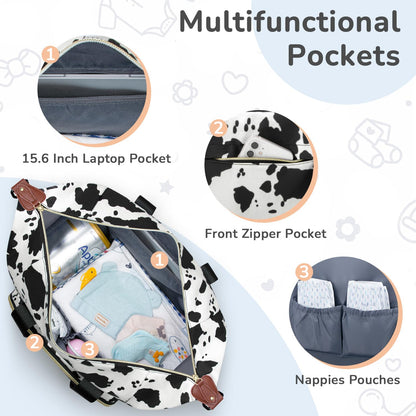 Diaper Bag Tote, Baby Bags with Pacifier Case Green