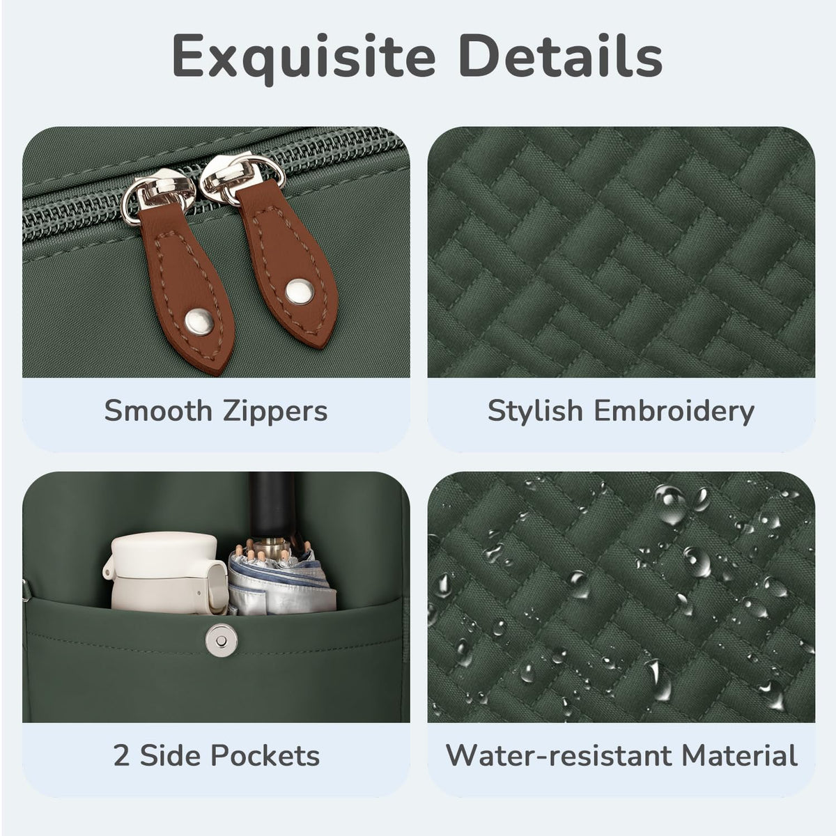Diaper Bag Tote, Baby Bags with Pacifier Case Green