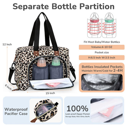 Diaper Bag Tote, Baby Bags with Pacifier Case Green
