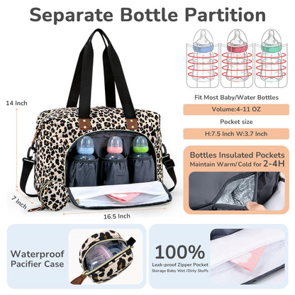 Diaper Bag Tote, Baby Bags with Pacifier Case Green