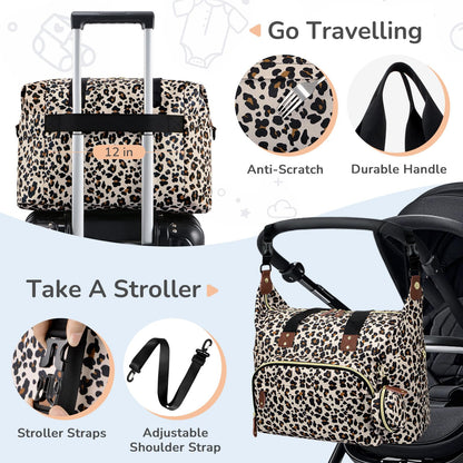 Diaper Bag Tote, Baby Bags with Pacifier Case Green