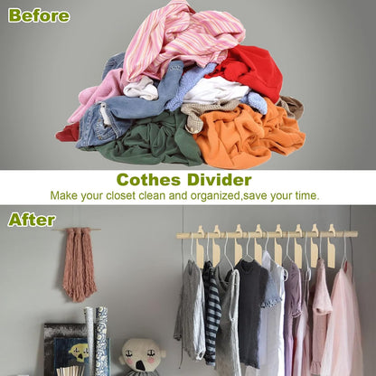 21 Pack Blank Clothing Rack Divider, Wooden Closet Size Divider, Closet Dividers Hanging Closet Dividers for Home Nursery Baby Clothes