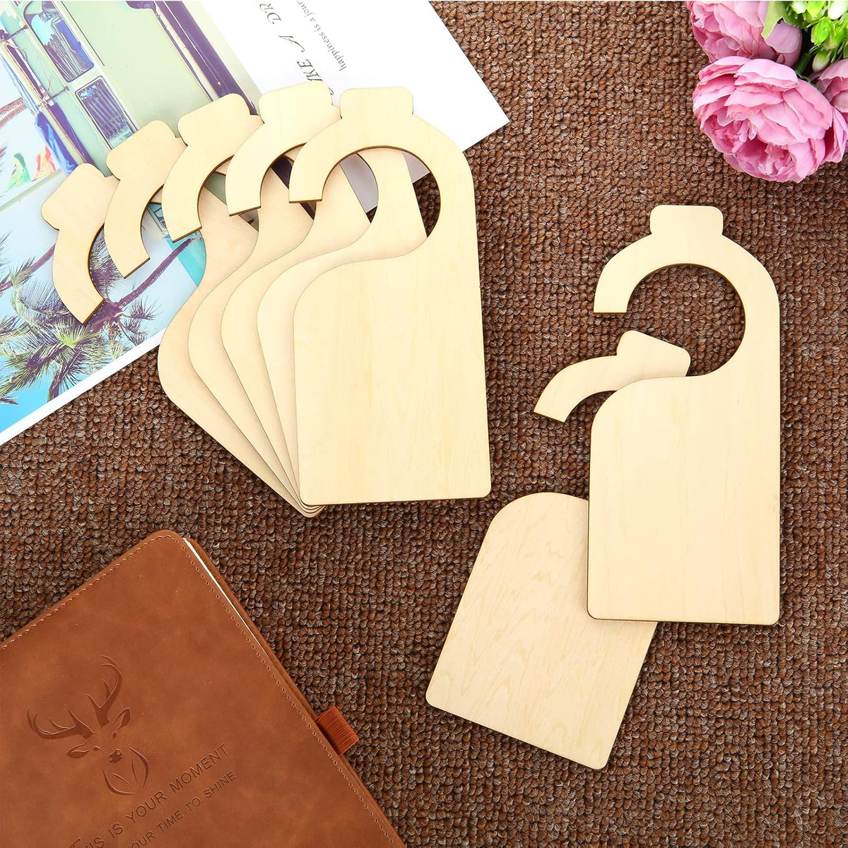21 Pack Blank Clothing Rack Divider, Wooden Closet Size Divider, Closet Dividers Hanging Closet Dividers for Home Nursery Baby Clothes
