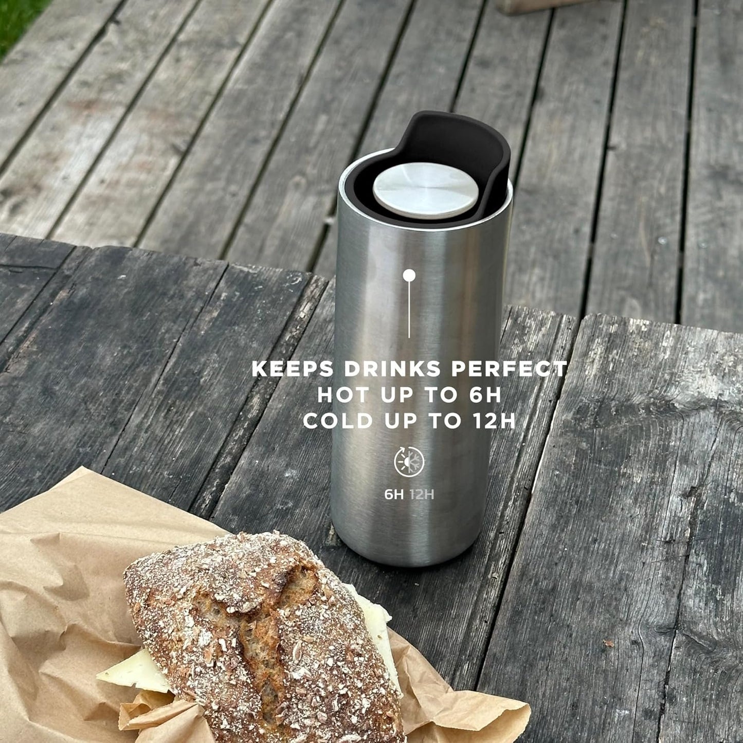 Urban to Go Cup 0.35 L Vintage Brown | Double-Walled Thermo Cup with Vacuum Insulation | Dishwasher-Safe Cup with Practical Easy Grab Strap & Click Lid | Vintage Brown