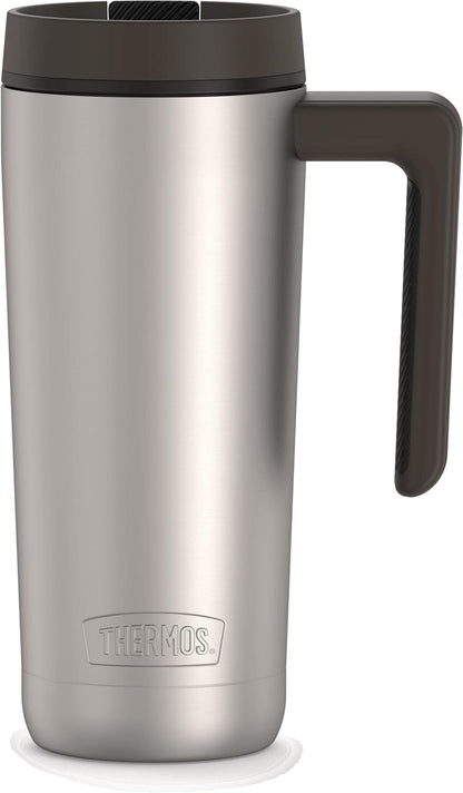 ALTA SERIES Stainless Steel Mug 18 Ounce, Matte Steel/Espresso Black