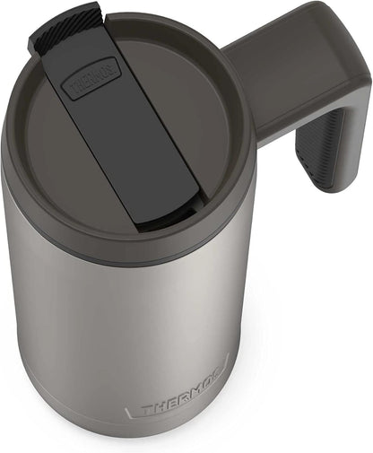 ALTA SERIES Stainless Steel Mug 18 Ounce, Matte Steel/Espresso Black