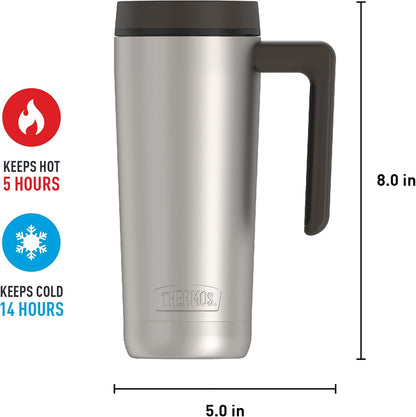 ALTA SERIES Stainless Steel Mug 18 Ounce, Matte Steel/Espresso Black