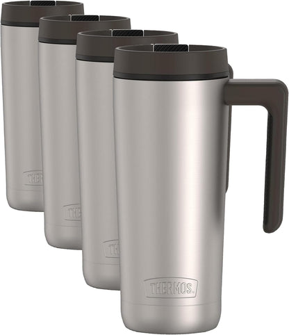 ALTA SERIES Stainless Steel Mug 18 Ounce, Matte Steel/Espresso Black