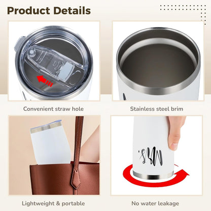 Stainless Steel Vacuum Tumbler With Frosted Finish And Detachable Lid, 600 Ml Insulated Bottle For Work, Commute, Travel