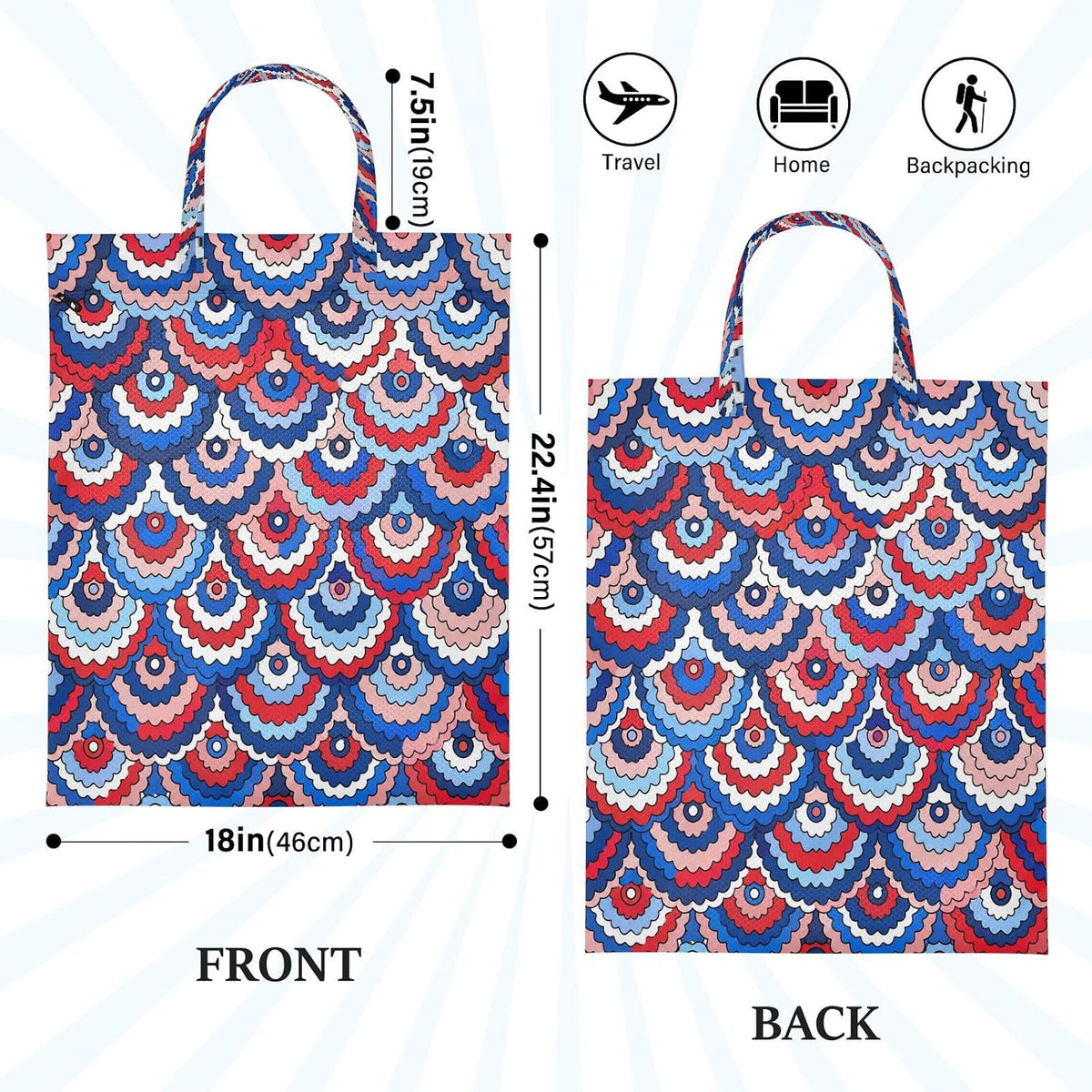Colorful Mermaid Waterproof Travel Laundry Bag Easy Care 2 Pcs
