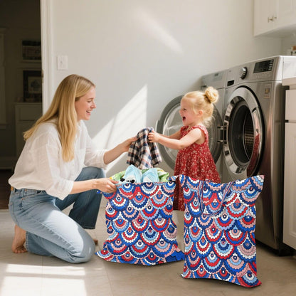 Colorful Mermaid Waterproof Travel Laundry Bag Easy Care 2 Pcs