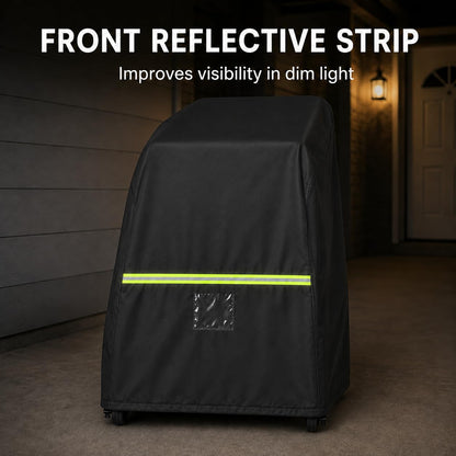 Stroller Cover, Waterproof Outdoor Stroller Storage Cover for Most Large Strollers, Dustproof UV-Resistant Cover with Reflective Strip, Adjustable Bottom Drawstring, Windproof Buckles & Storage Pouch