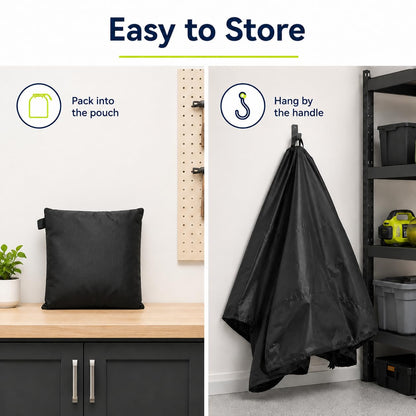 Stroller Cover, Waterproof Outdoor Stroller Storage Cover for Most Large Strollers, Dustproof UV-Resistant Cover with Reflective Strip, Adjustable Bottom Drawstring, Windproof Buckles & Storage Pouch