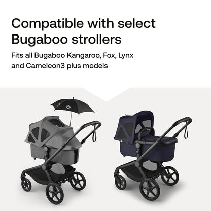 Breezy Sun Canopy with Mosquito Net for Kangaroo and Fox Strollers - Midnight Black