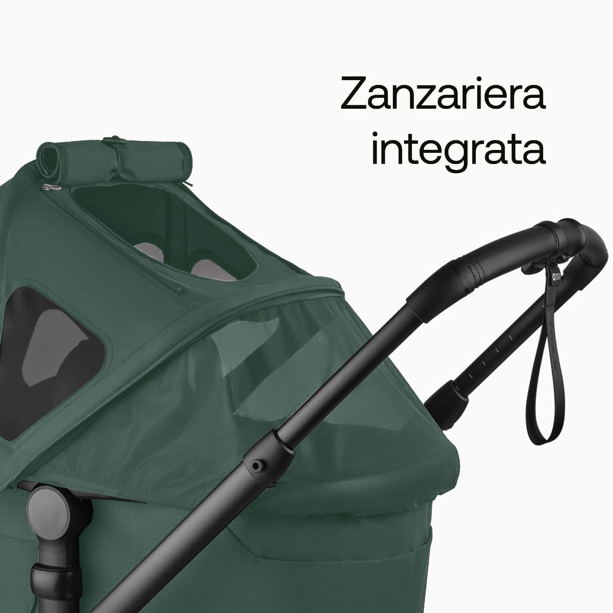 Breezy Sun Canopy with Mosquito Net for Kangaroo and Fox Strollers - Midnight Black