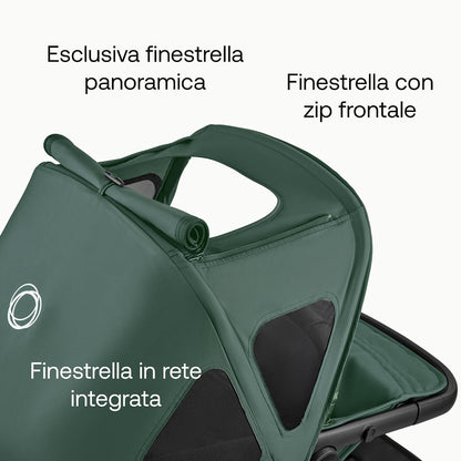 Breezy Sun Canopy with Mosquito Net for Kangaroo and Fox Strollers - Midnight Black