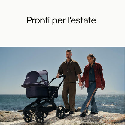 Breezy Sun Canopy with Mosquito Net for Kangaroo and Fox Strollers - Midnight Black