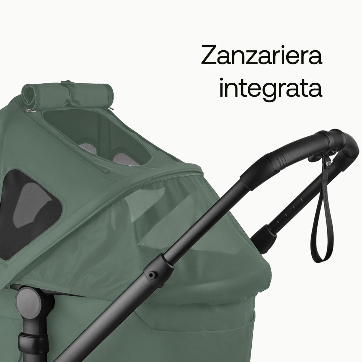 Breezy Sun Canopy with Mosquito Net for Kangaroo and Fox Strollers - Midnight Black