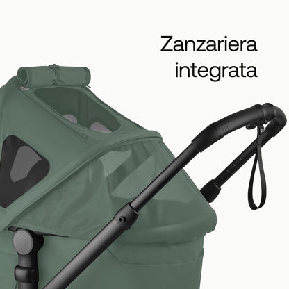 Breezy Sun Canopy with Mosquito Net for Kangaroo and Fox Strollers - Midnight Black