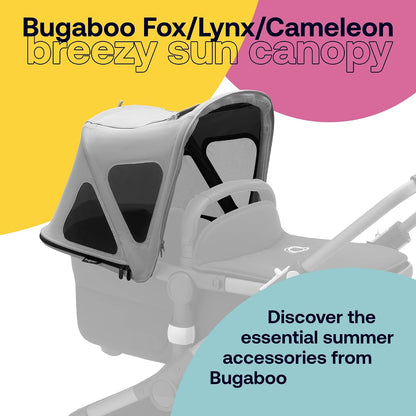 Breezy Sun Canopy with Mosquito Net for Kangaroo and Fox Strollers - Midnight Black