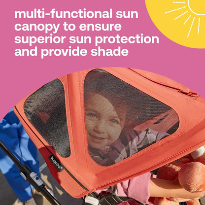 Breezy Sun Canopy with Mosquito Net for Kangaroo and Fox Strollers - Midnight Black