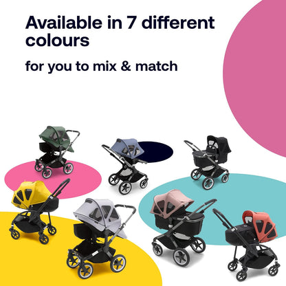 Breezy Sun Canopy with Mosquito Net for Kangaroo and Fox Strollers - Midnight Black