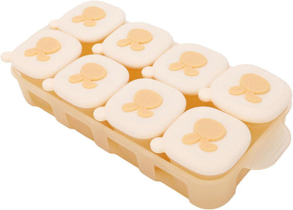 Silicone Freezer Trays With Lid Food Freezer Tray Silicone Trays for Freezing Food Reusable Kid Storage Container Ice Cube Mold for Homemade Purees