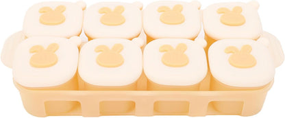 Silicone Freezer Trays With Lid Food Freezer Tray Silicone Trays for Freezing Food Reusable Kid Storage Container Ice Cube Mold for Homemade Purees