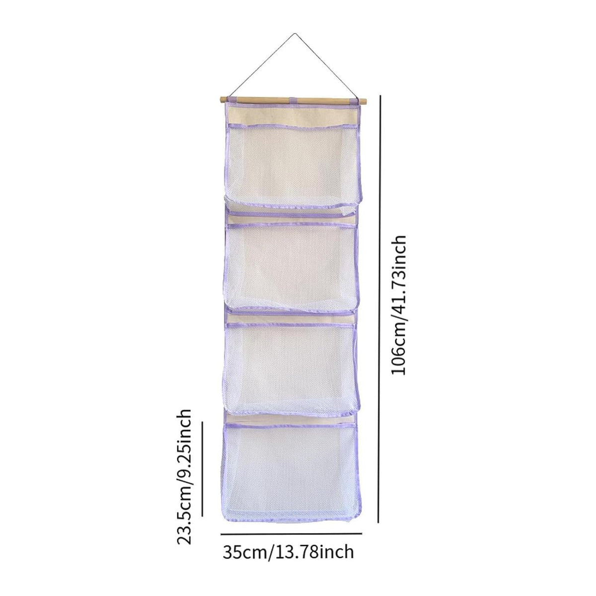 Hanging Storage Bag for Over Door Organizing Pocket Organizer Mesh Hammock Four Large Pockets Breathable Holder Suitable for Kids Room, Pink