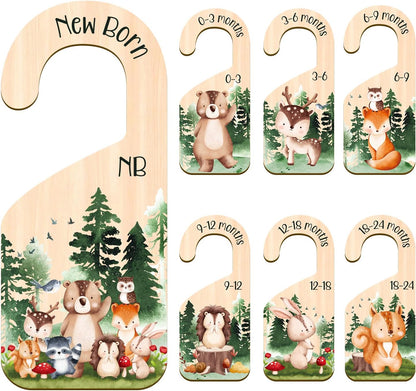 Animals Baby Closet Dividers 7PCS Wood Nursery 24 Months Decor