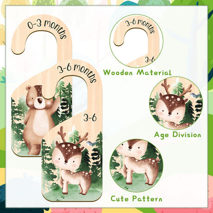 Animals Baby Closet Dividers 7PCS Wood Nursery 24 Months Decor