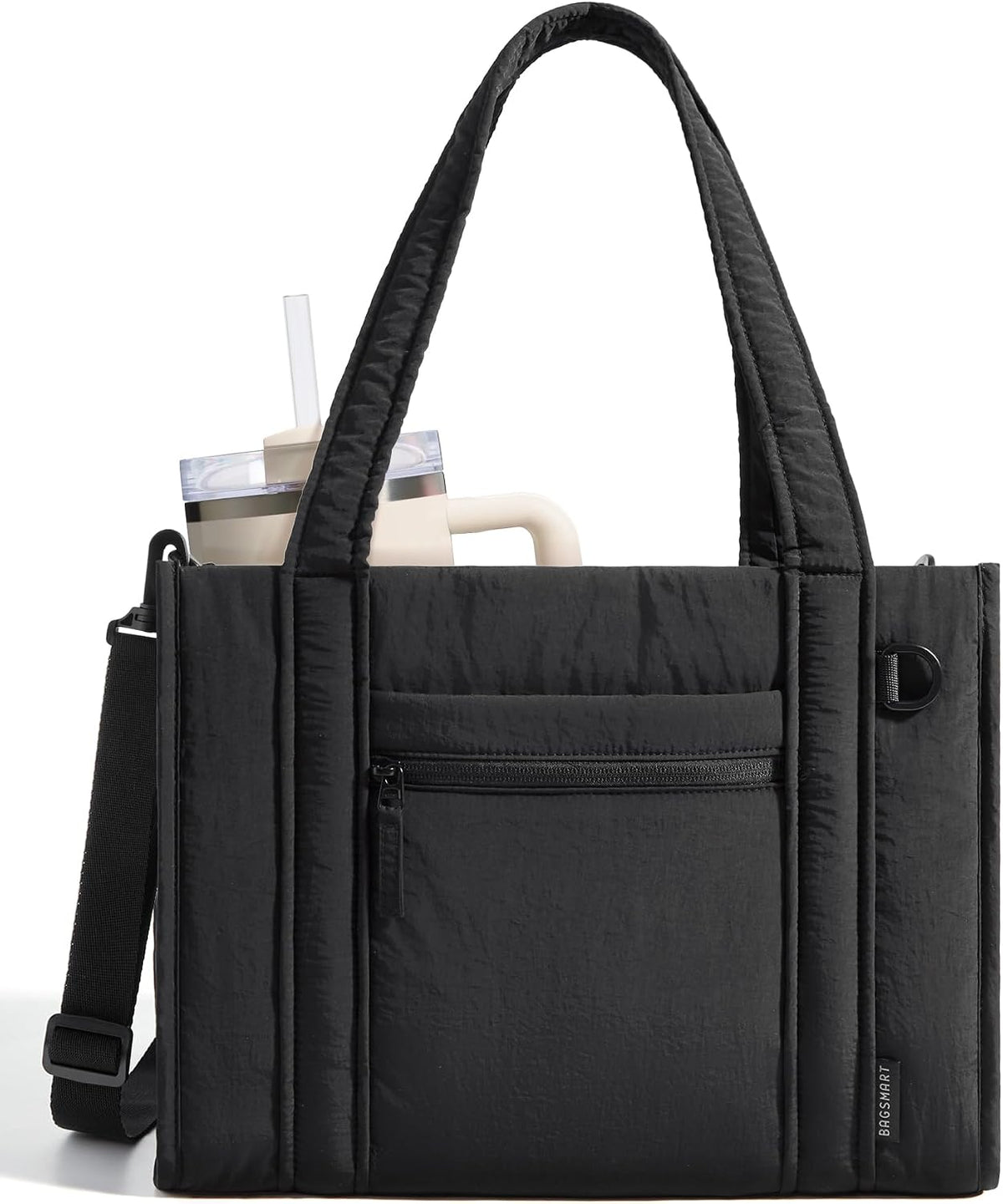 Boxy Tote Bag for Women, Crossbody Work Bag with Zipper