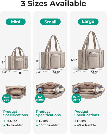 Boxy Tote Bag for Women, Crossbody Work Bag with Zipper