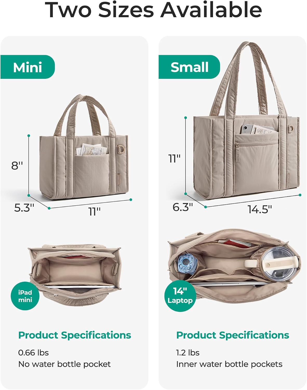 Boxy Tote Bag for Women, Crossbody Work Bag with Zipper