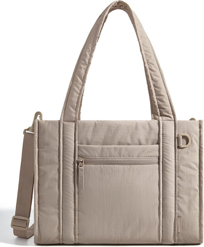 Boxy Tote Bag for Women, Crossbody Work Bag with Zipper