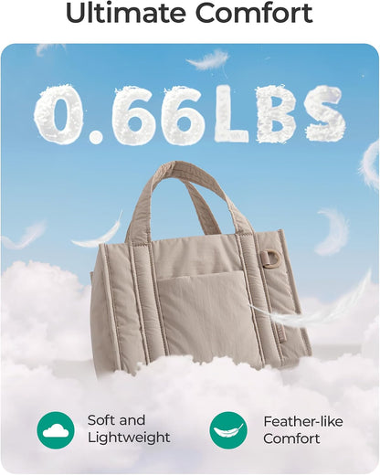 Boxy Tote Bag for Women, Crossbody Work Bag with Zipper