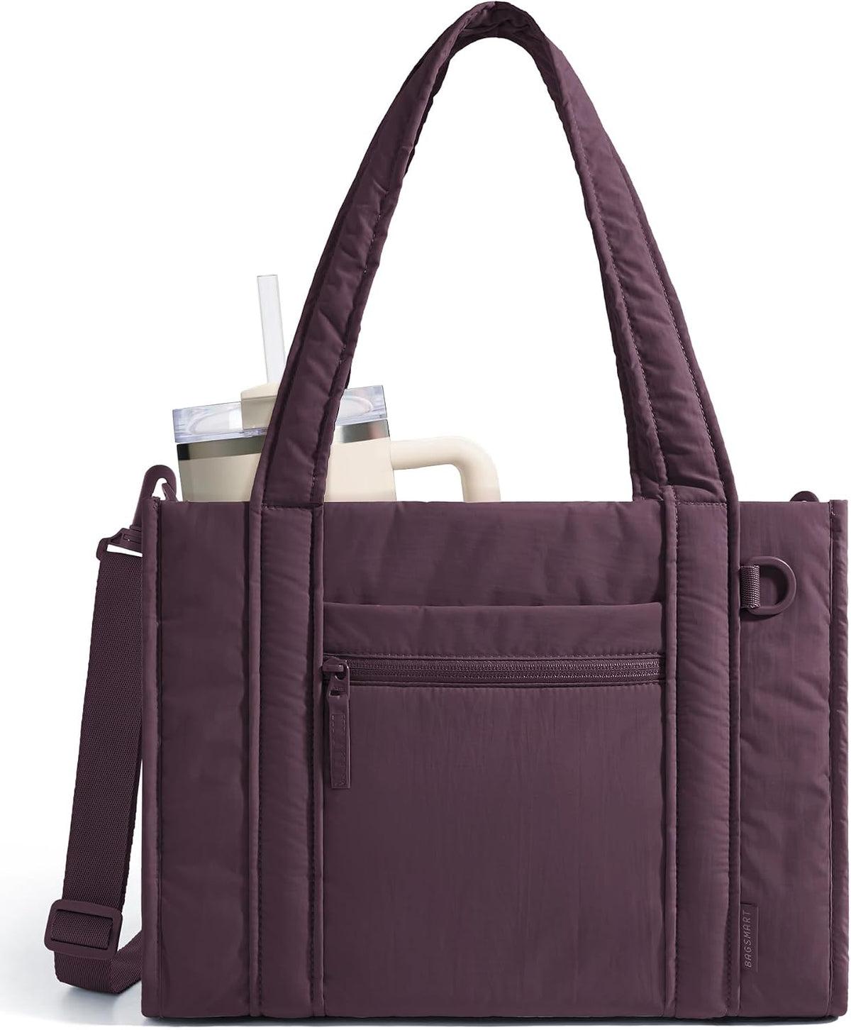 Boxy Tote Bag for Women, Crossbody Work Bag with Zipper